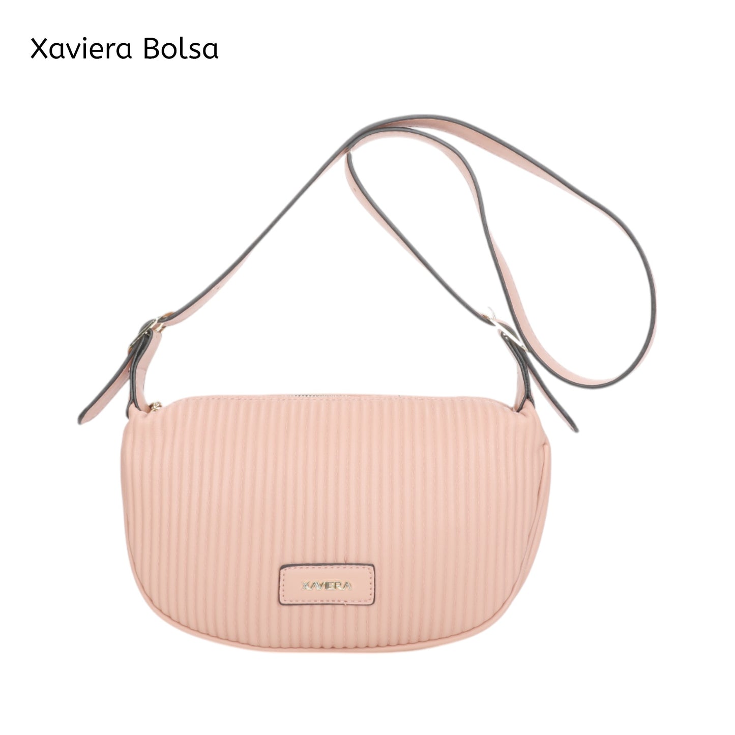 XAVIERA Bolsa Feminina Estilo Meia-Lua com Textura Canelada – Ref. WX-1641