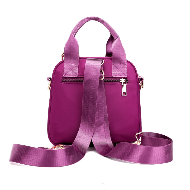 Bolsa feminina vira mochila transversal tiracolo 3 em 1 nylon impermeável multiusos XV-4070