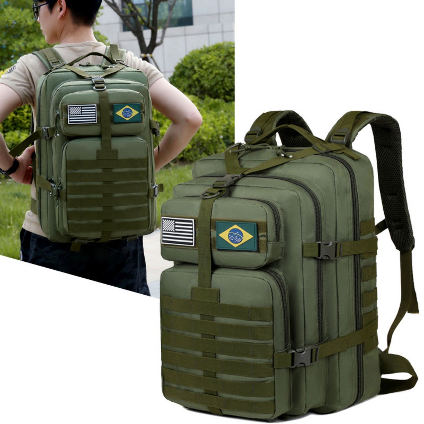 Mochila Tática Camping Militar Multifuncional 50l Impermeavel aventuras ao livre missões táticas XV-5569