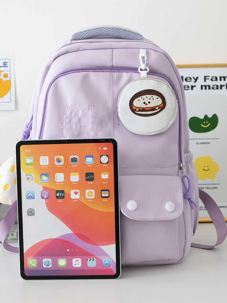 Mochila feminina de grande capacidade nylon impermeável 371