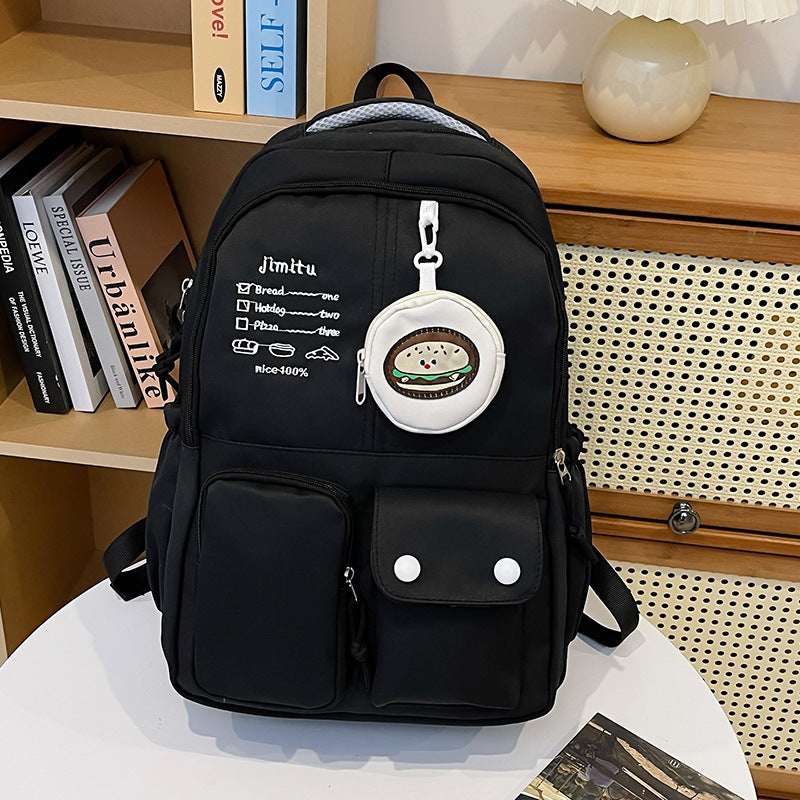 Mochila feminina de grande capacidade nylon impermeável 371