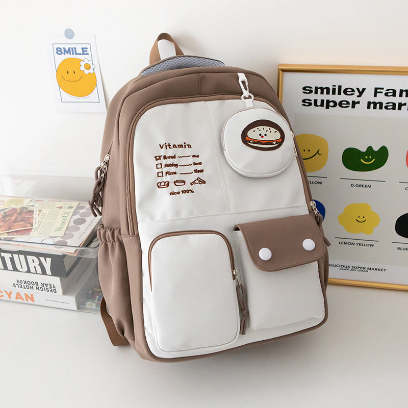 Mochila feminina de grande capacidade nylon impermeável 371