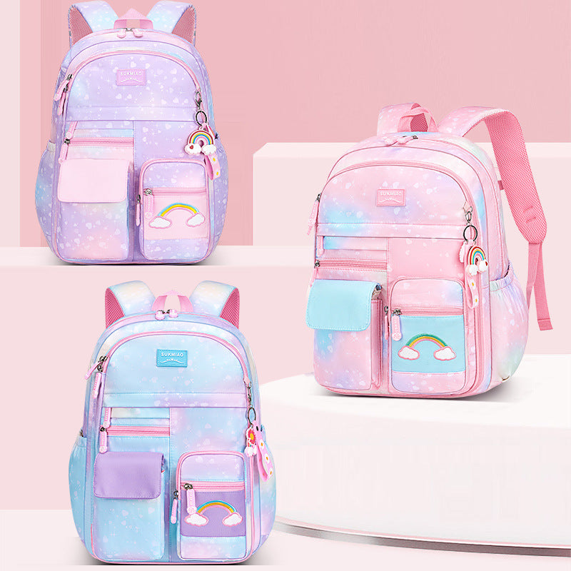 Mochila escolar infantil menina nylon impermeável colecao nova aberta estilo geladeira estudante XV-251