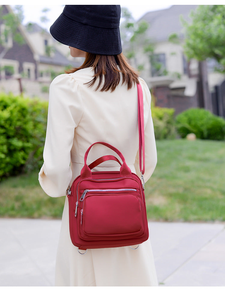 Bolsa feminina vira mochila transversal tiracolo 3 em 1 nylon impermeável multiusos XV-4070