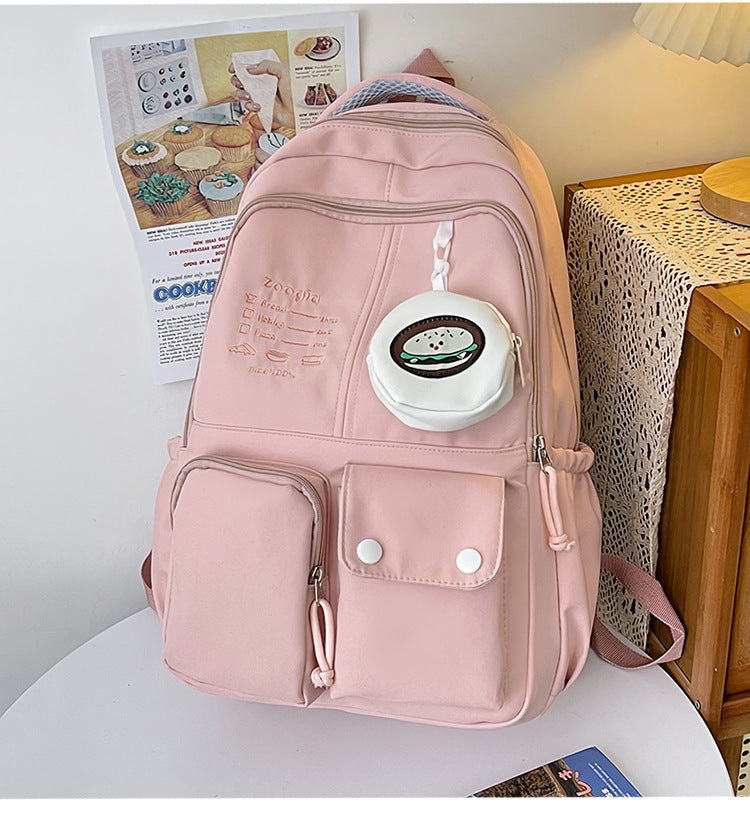 Mochila feminina de grande capacidade nylon impermeável 371