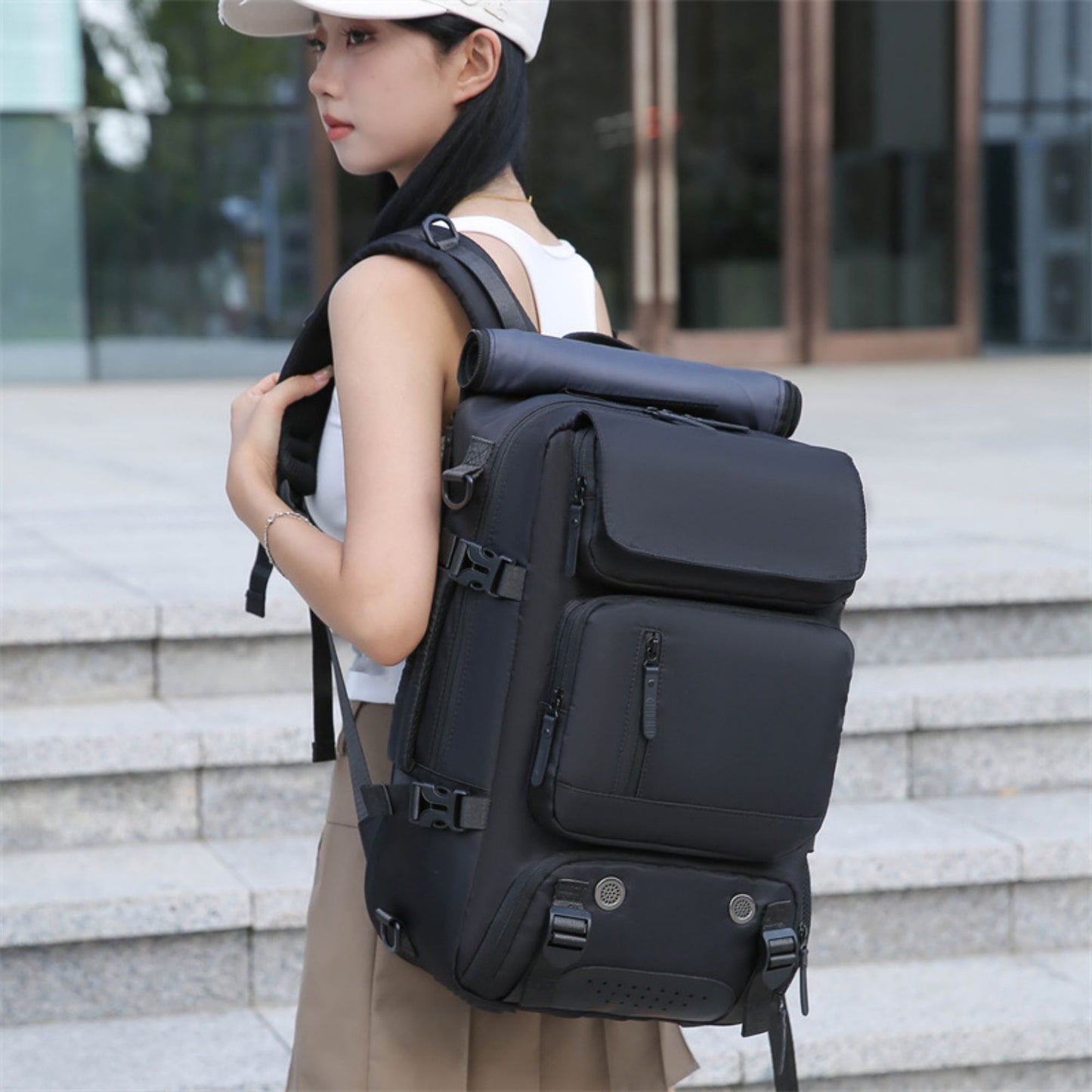Bolsa Mochila Grande de viagem tipo mala 4 em 1 com Compartimento de Ténis XV-245