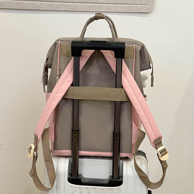 Mochila feminina escolar casual maternidade Multifuncional - Estilo Fofo e Versátil com pingente de grande capacidade impermeável XV-2419