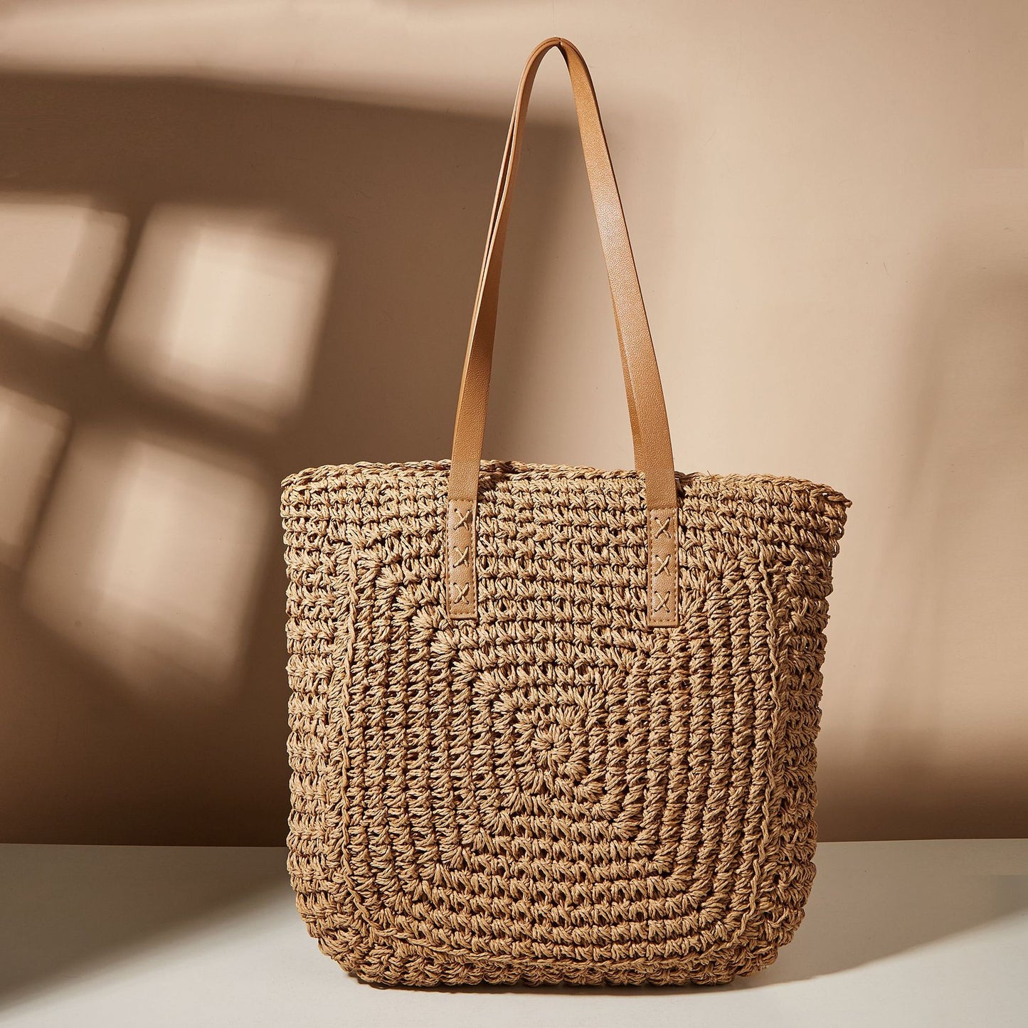 Bolsa feminina de palha Grande saco com Alça ombro Design Rústico HL12-30