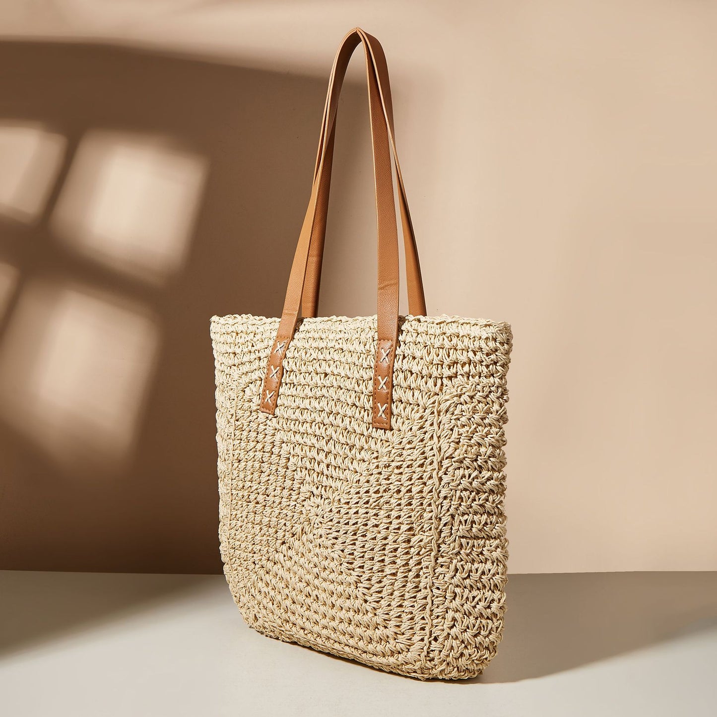 Bolsa feminina de palha Grande saco com Alça ombro Design Rústico HL12-30