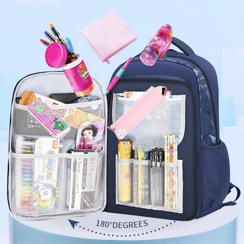 Mochila escolar infantil menino nylon impermeável colecao nova aberta estilo geladeira estudante XV-2425