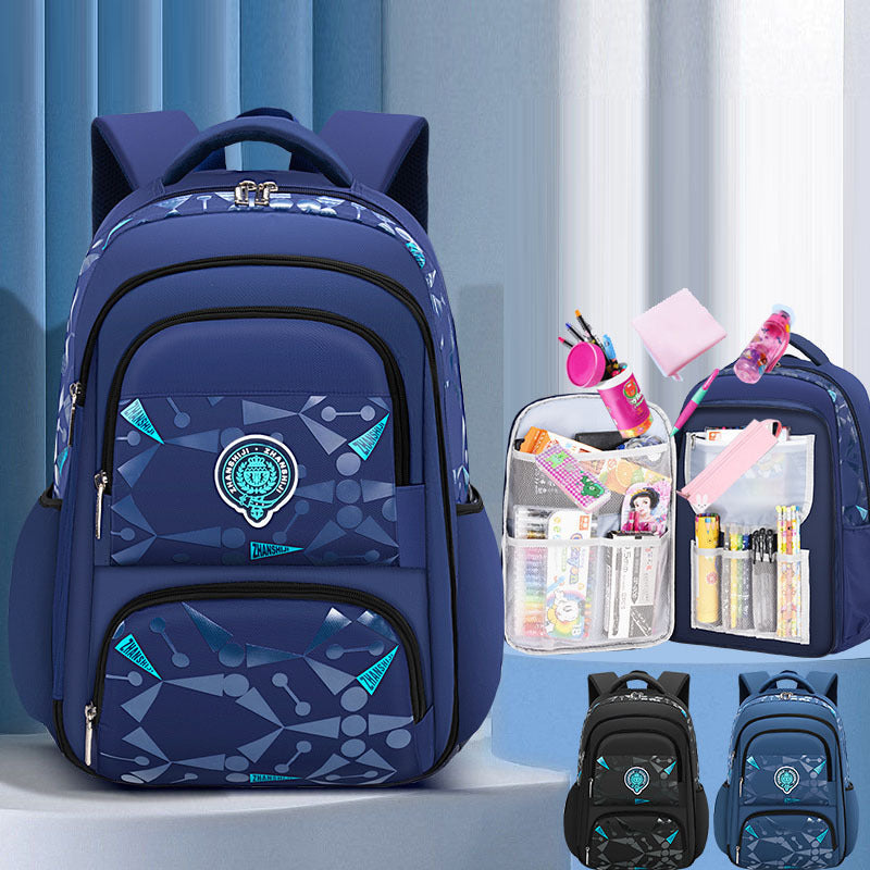 Mochila escolar infantil menino nylon impermeável colecao nova aberta estilo geladeira estudante XV-2425