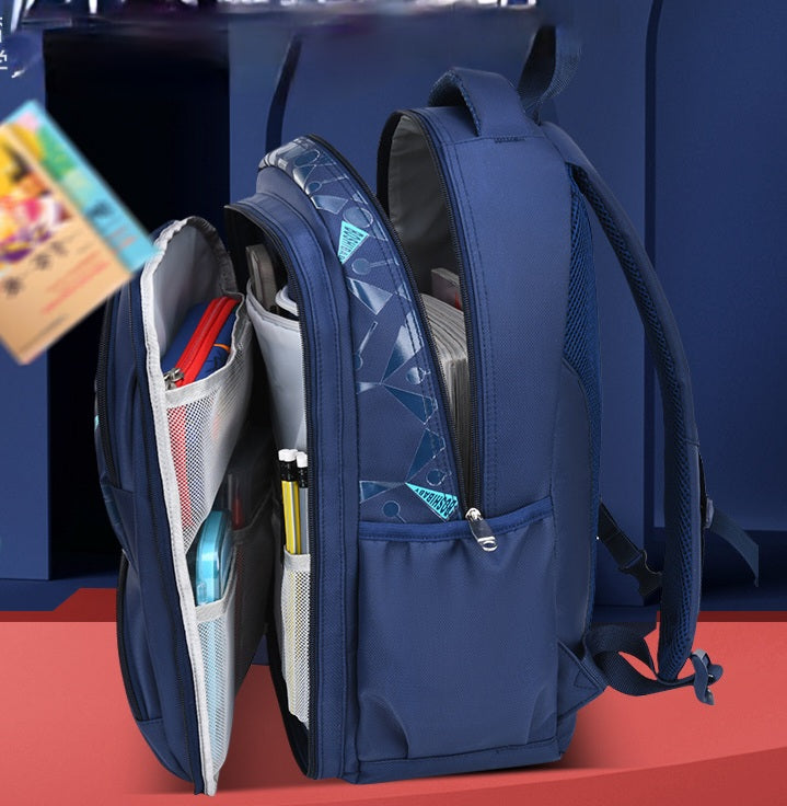 Mochila escolar infantil menino nylon impermeável colecao nova aberta estilo geladeira estudante XV-2425