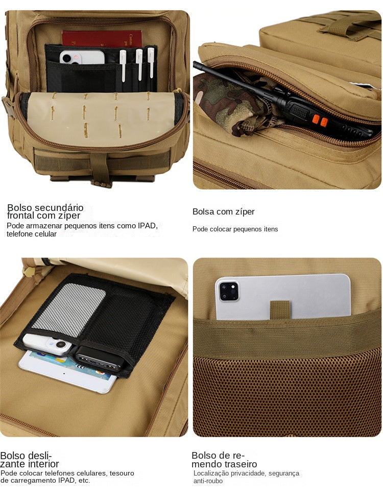 Mochila Tática Camping Militar Multifuncional 50l Impermeavel aventuras ao livre missões táticas XV-5569