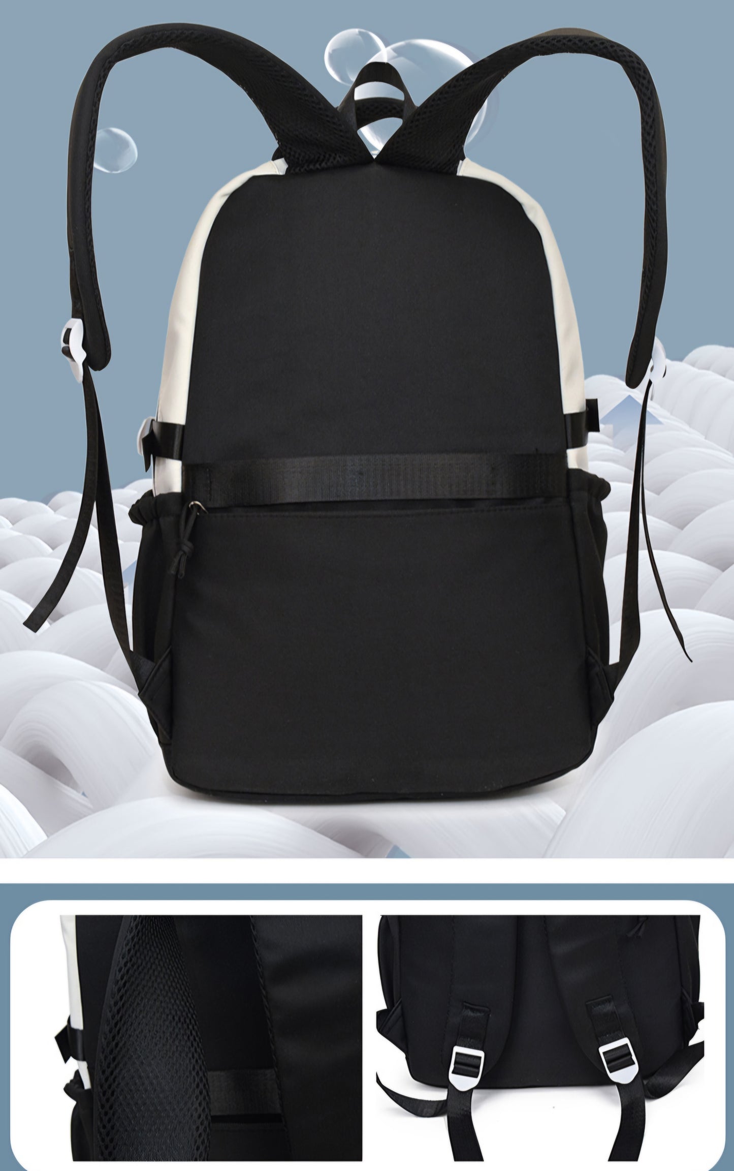 Mochila feminina escolar Multifuncional - Estilo Fofo e Versátil com pingente de grande capacidade impermeável XV-2422