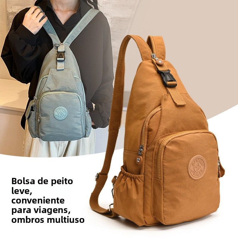 Mochila Bolsa Transversal Compacta Unissex – Uso de Ombro ou Costas, Material Impermeável, Leve e Versátil XV-2411