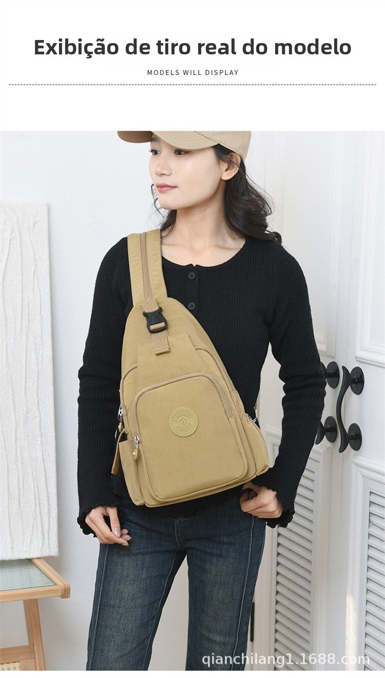 Mochila Bolsa Transversal Compacta Unissex – Uso de Ombro ou Costas, Material Impermeável, Leve e Versátil XV-2411