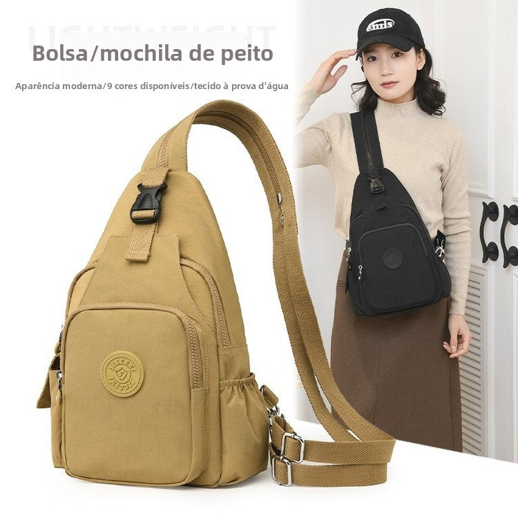 Mochila Bolsa Transversal Compacta Unissex – Uso de Ombro ou Costas, Material Impermeável, Leve e Versátil XV-2411