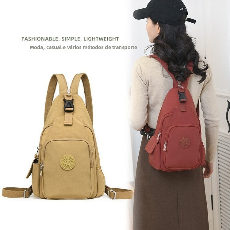 Mochila Bolsa Transversal Compacta Unissex – Uso de Ombro ou Costas, Material Impermeável, Leve e Versátil XV-2411