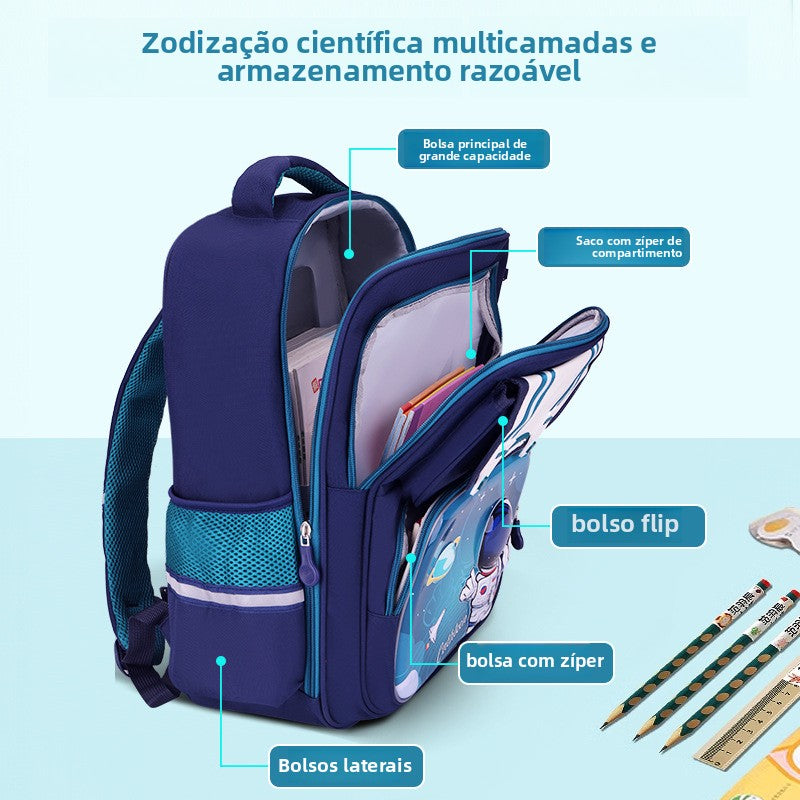 Mochila escolar infantil astronauta leve impermeavel Alta capacidade XV-2426