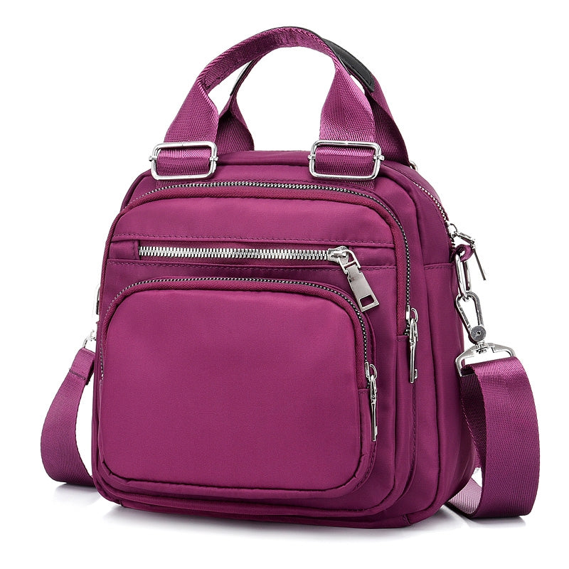 Bolsa feminina vira mochila transversal tiracolo 3 em 1 nylon impermeável multiusos XV-4070