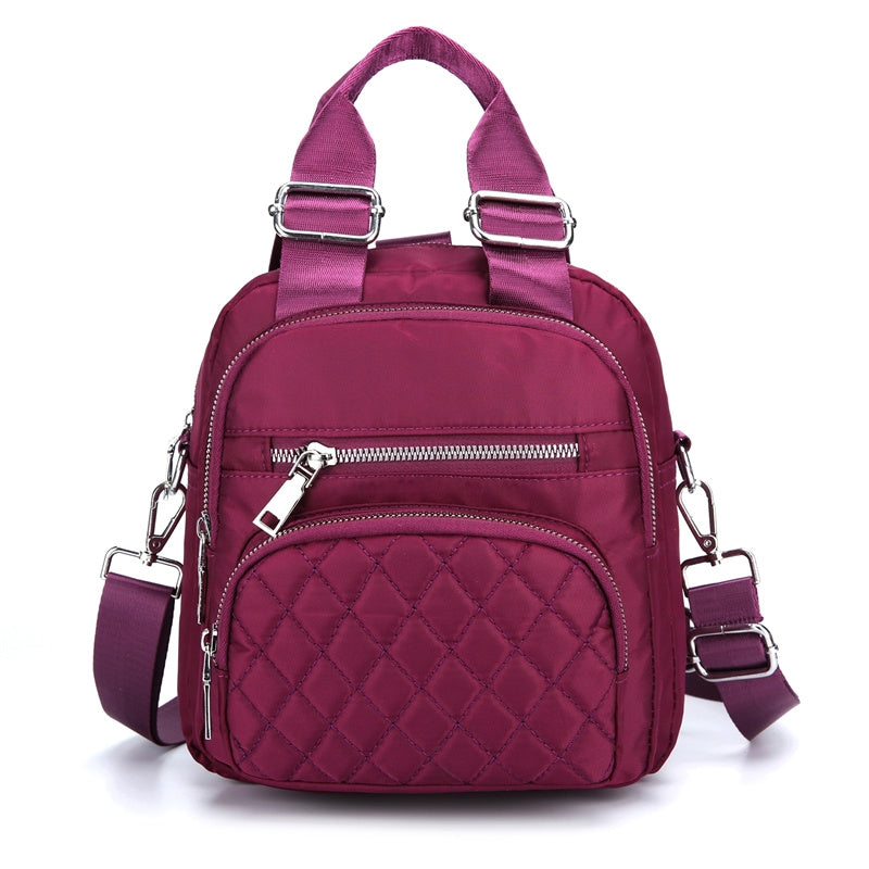 Bolsa feminina vira mochila transversal tiracolo 3 em 1 nylon impermeável multiusos XV-2974