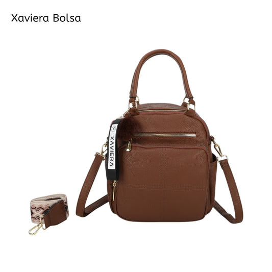 XAVIERA Bolsa Mochila Feminina 3 em 1 com Alça de Mão e Alças Ajustáveis – Ref. WX-1625