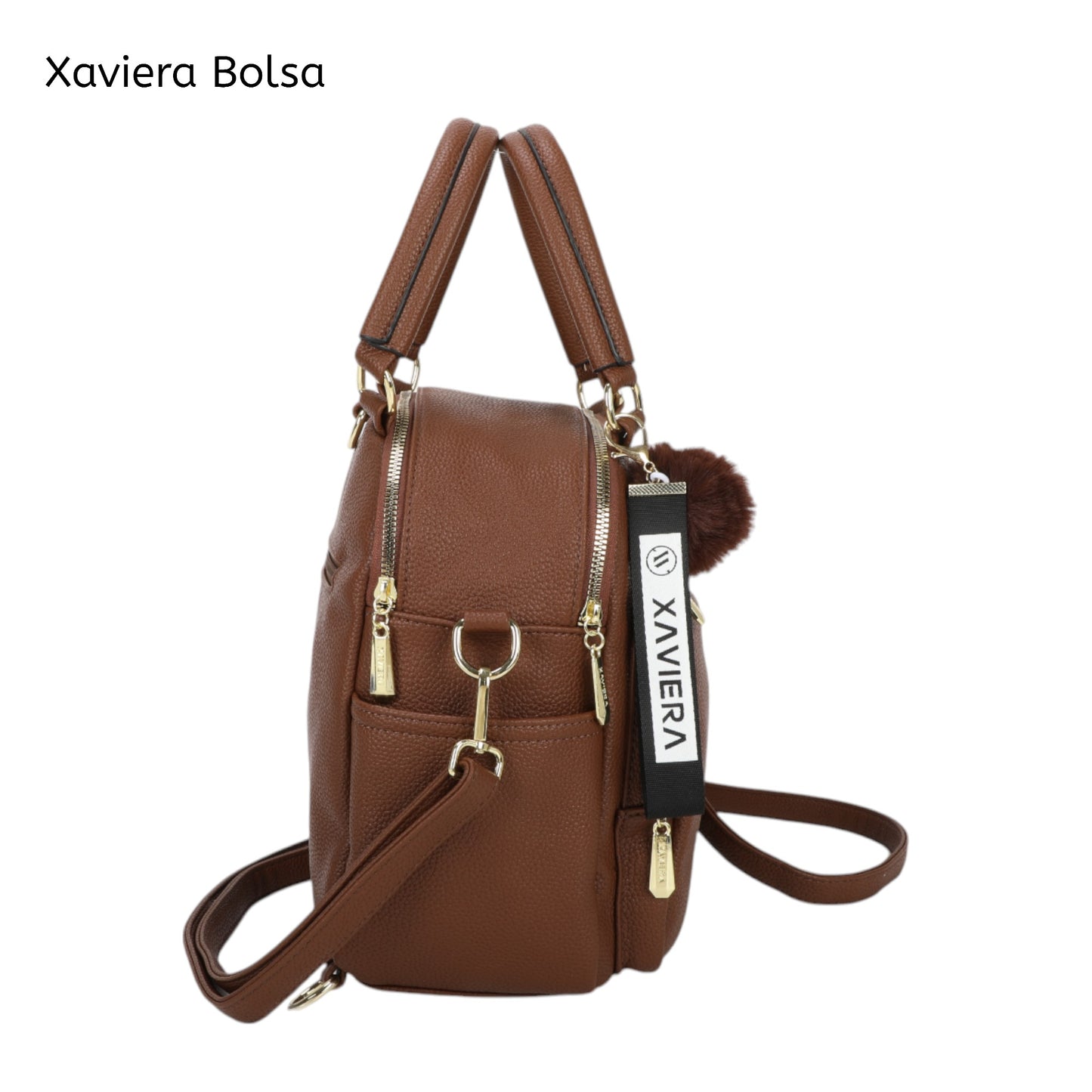 XAVIERA Bolsa Mochila Feminina 3 em 1 com Alça de Mão e Alças Ajustáveis – Ref. WX-1625