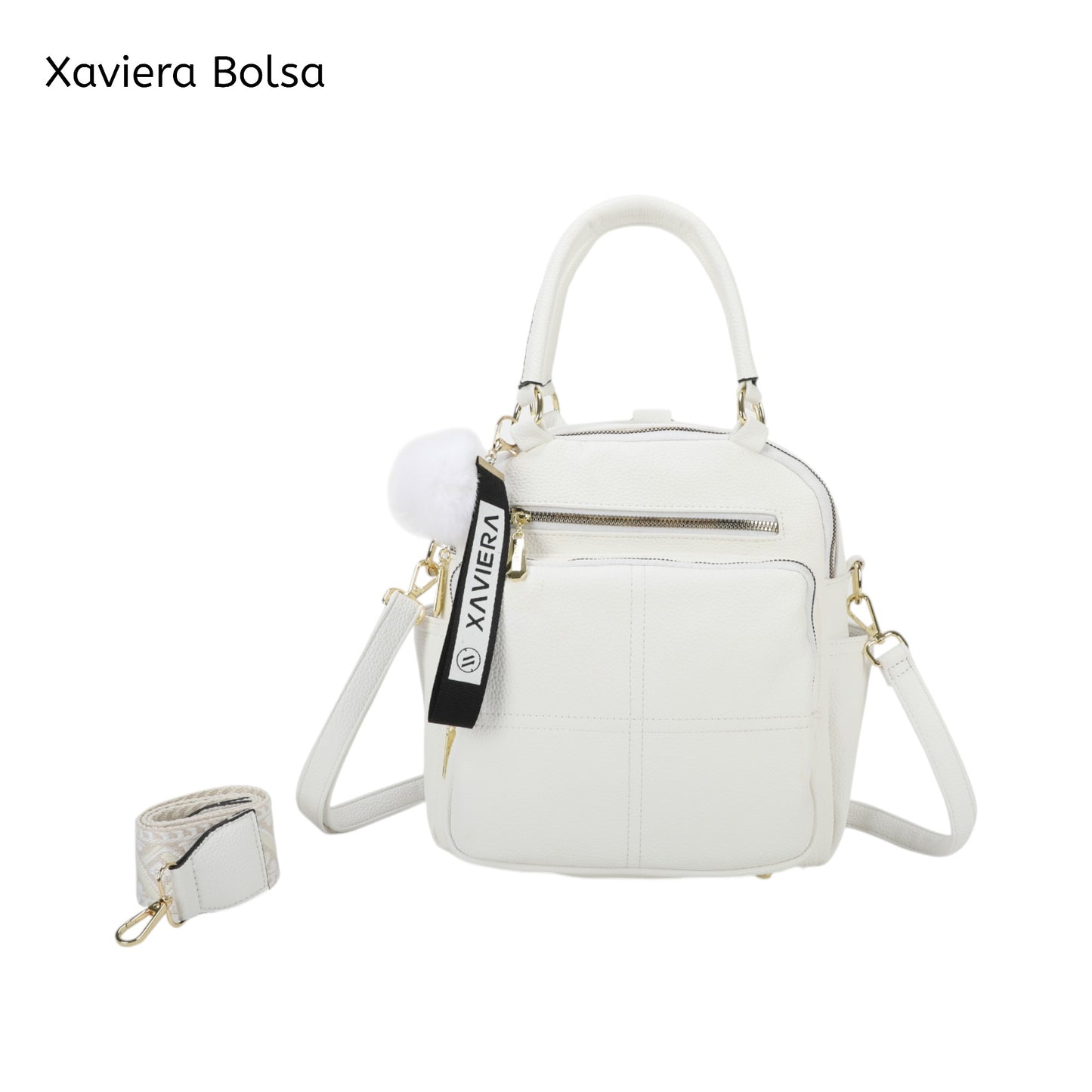 XAVIERA Bolsa Mochila Feminina 3 em 1 com Alça de Mão e Alças Ajustáveis – Ref. WX-1625