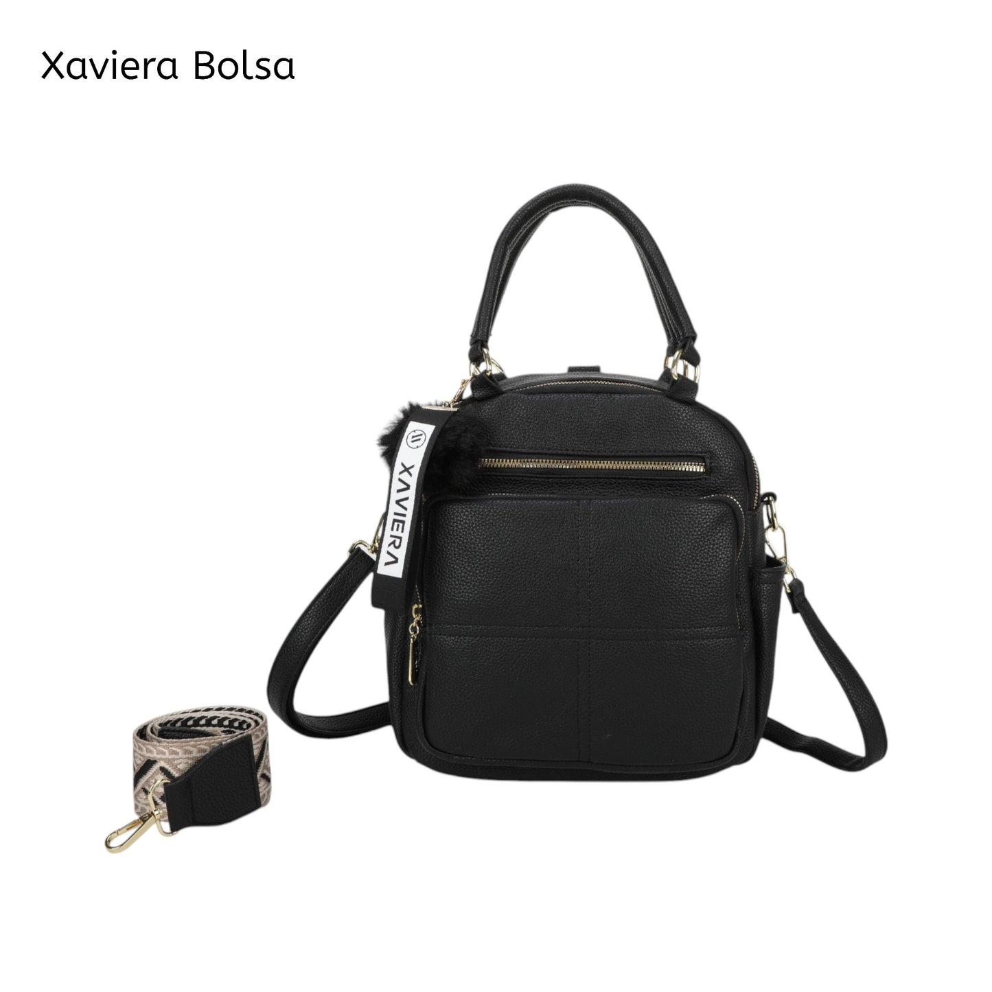 XAVIERA Bolsa Mochila Feminina 3 em 1 com Alça de Mão e Alças Ajustáveis – Ref. WX-1625