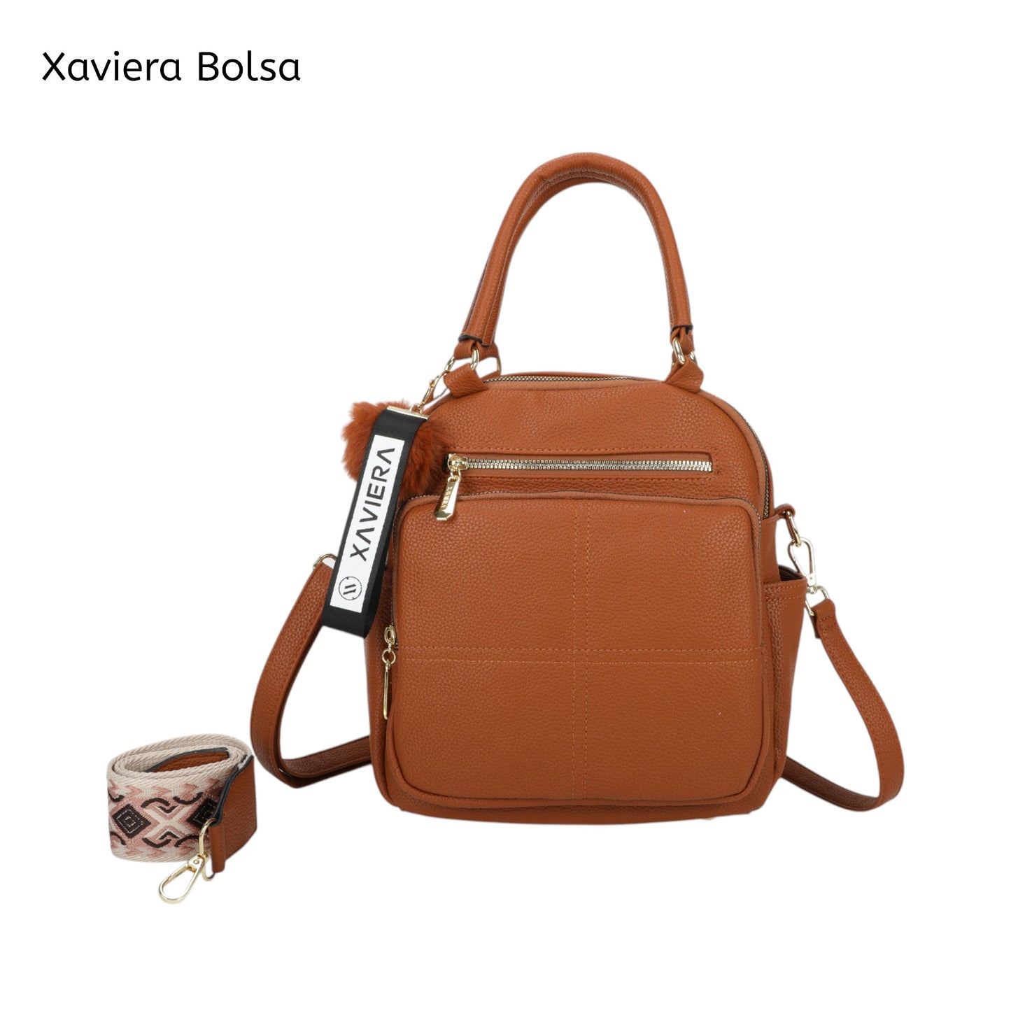 XAVIERA Bolsa Mochila Feminina 3 em 1 com Alça de Mão e Alças Ajustáveis – Ref. WX-1625