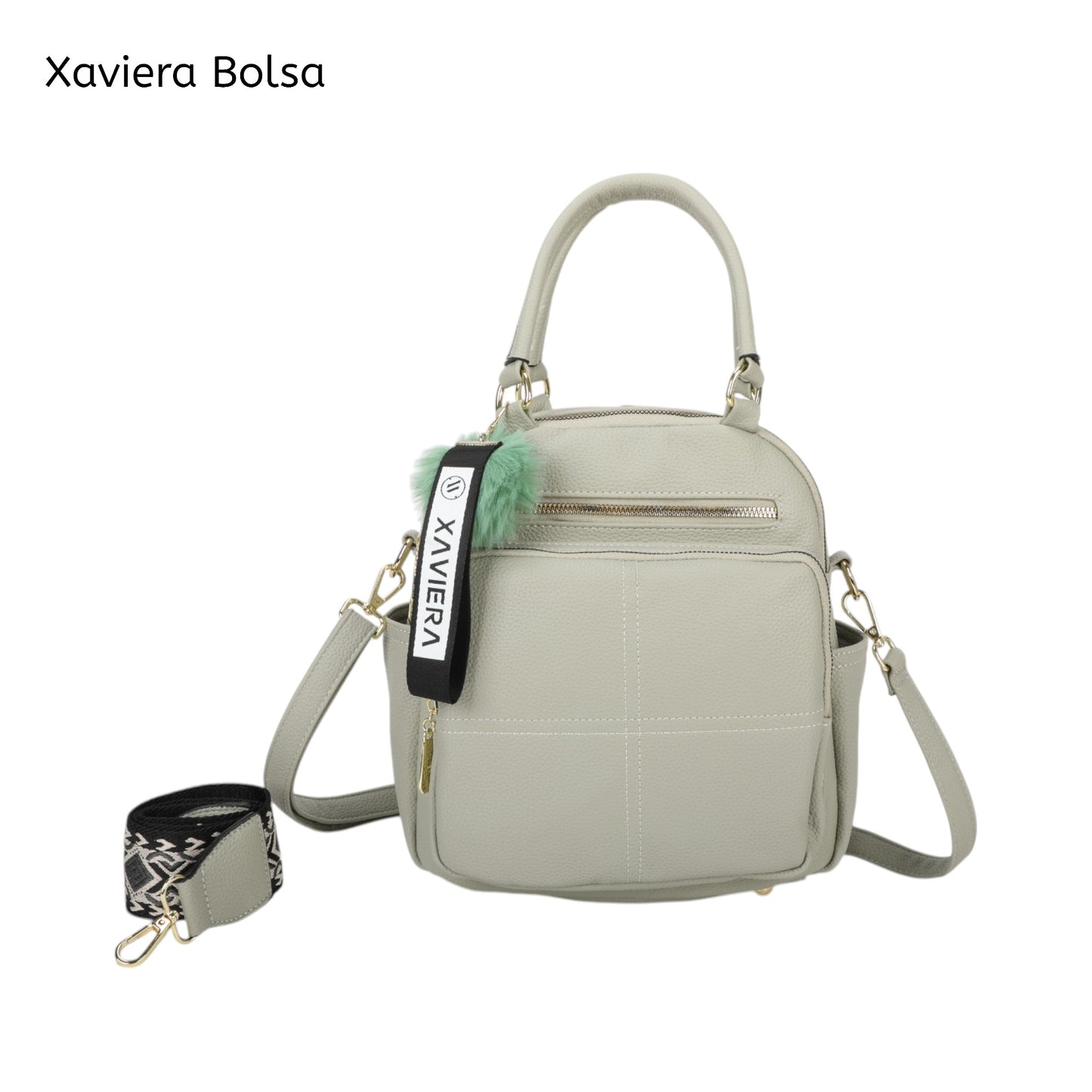 XAVIERA Bolsa Mochila Feminina 3 em 1 com Alça de Mão e Alças Ajustáveis – Ref. WX-1625