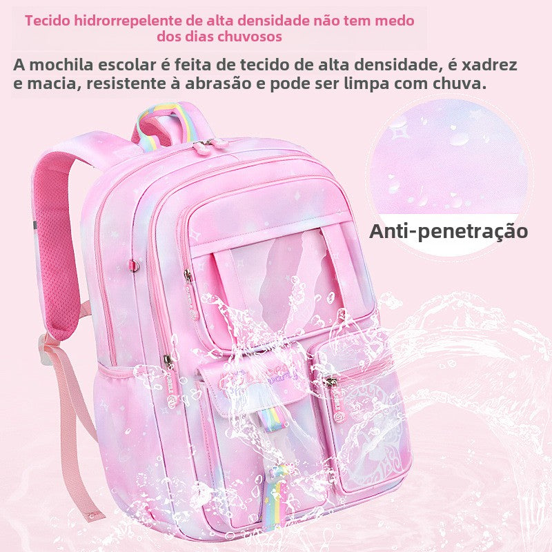 Mochila escolar infantil menina nylon impermeável colecao nova aberta estilo geladeira estudante 1832-2