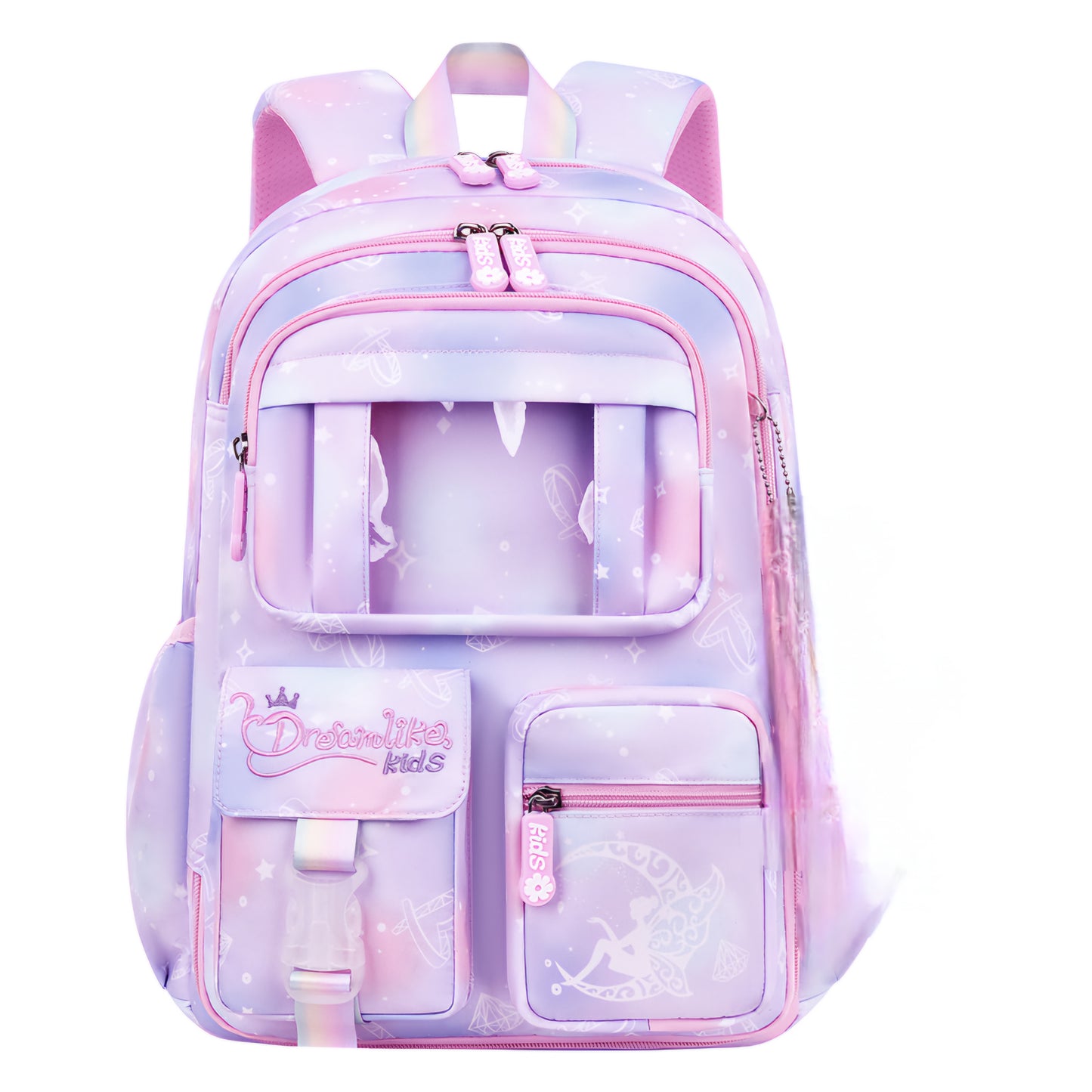 Mochila escolar infantil menina nylon impermeável colecao nova aberta estilo geladeira estudante 1832-2
