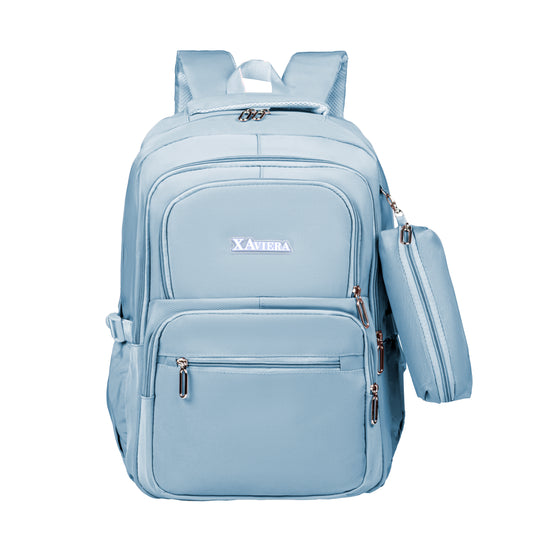 Xaviera Bolsa mochila feminina grande nylon impermeável com estojo XV-2437