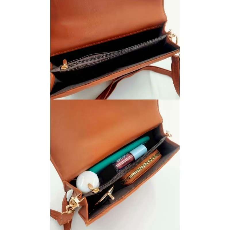 Bolsa Transversal Feminina XV2505 com Carteira e Pompom – Design Elegante em Couro Sintético XV2505