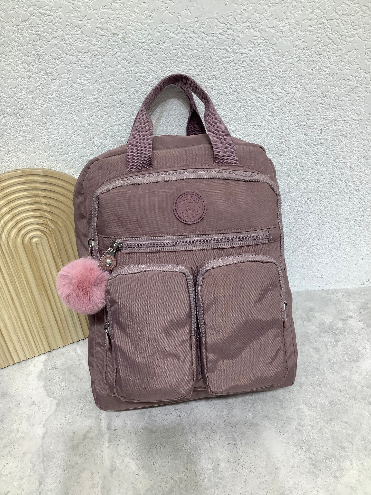 Mochila feminina Casual Nylon impermeável Múltiplos Bolsos – Leve e Versátil XV-2411
