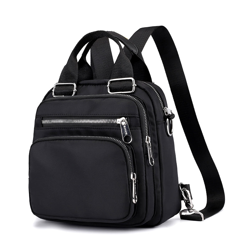 Bolsa feminina vira mochila transversal tiracolo 3 em 1 nylon impermeável multiusos XV-4070