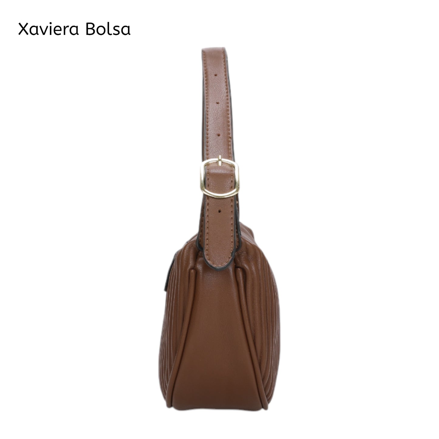 XAVIERA Bolsa Feminina Estilo Meia-Lua com Textura Canelada – Ref. WX-1641