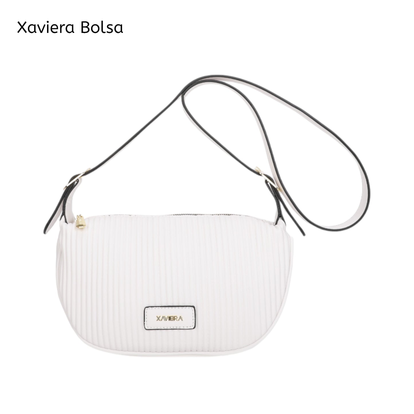 XAVIERA Bolsa Feminina Estilo Meia-Lua com Textura Canelada – Ref. WX-1641