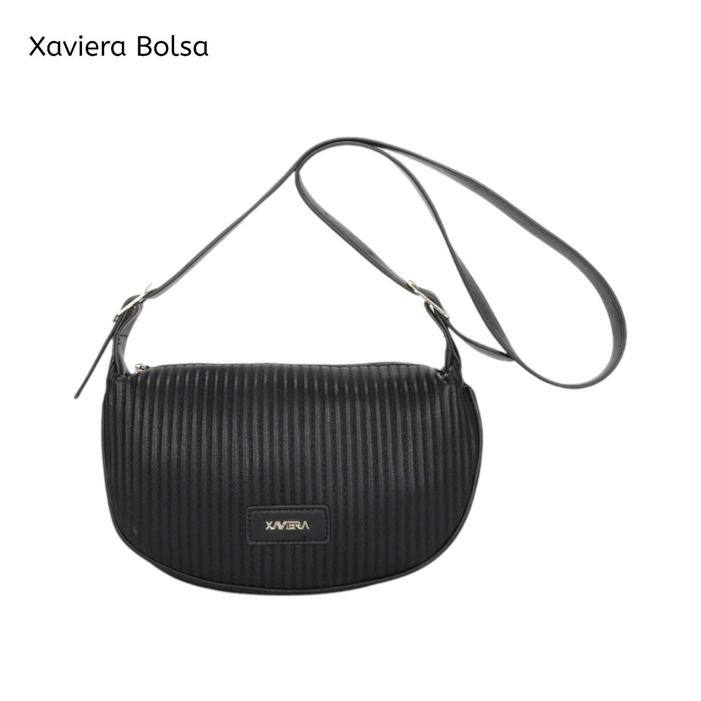XAVIERA Bolsa Feminina Estilo Meia-Lua com Textura Canelada – Ref. WX-1641