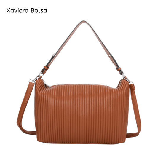 XAVIERA Bolsa Feminina Texturizada com Alça Larga e Design Macio – Ref. WX-1640
