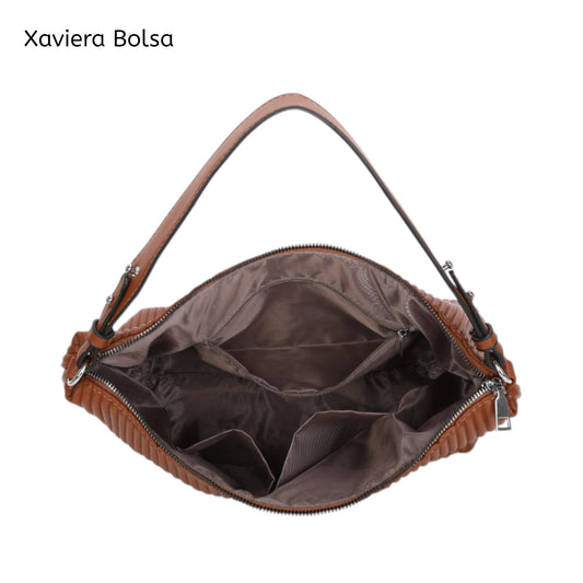 XAVIERA Bolsa Feminina Texturizada com Alça Larga e Design Macio – Ref. WX-1640