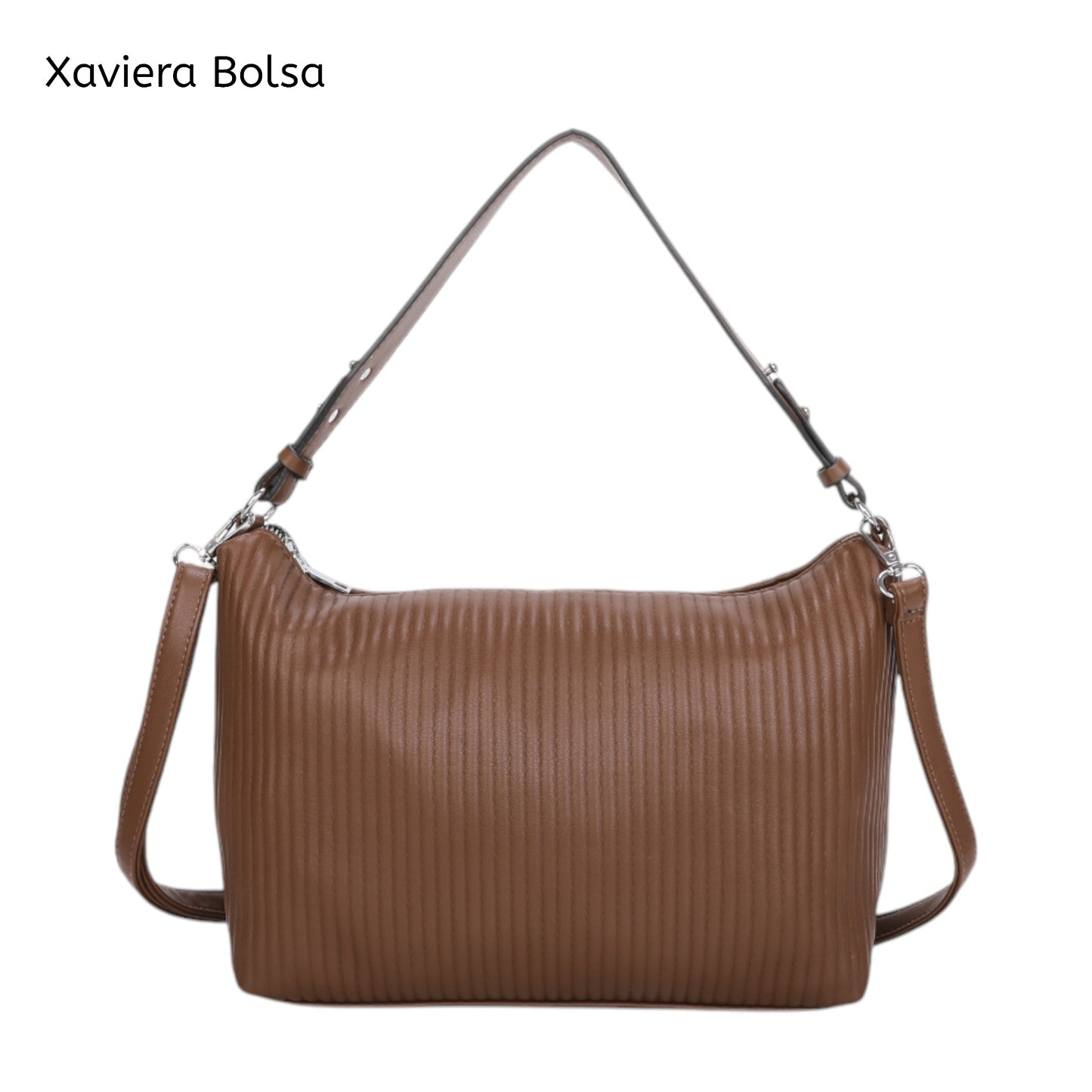 XAVIERA Bolsa Feminina Texturizada com Alça Larga e Design Macio – Ref. WX-1640
