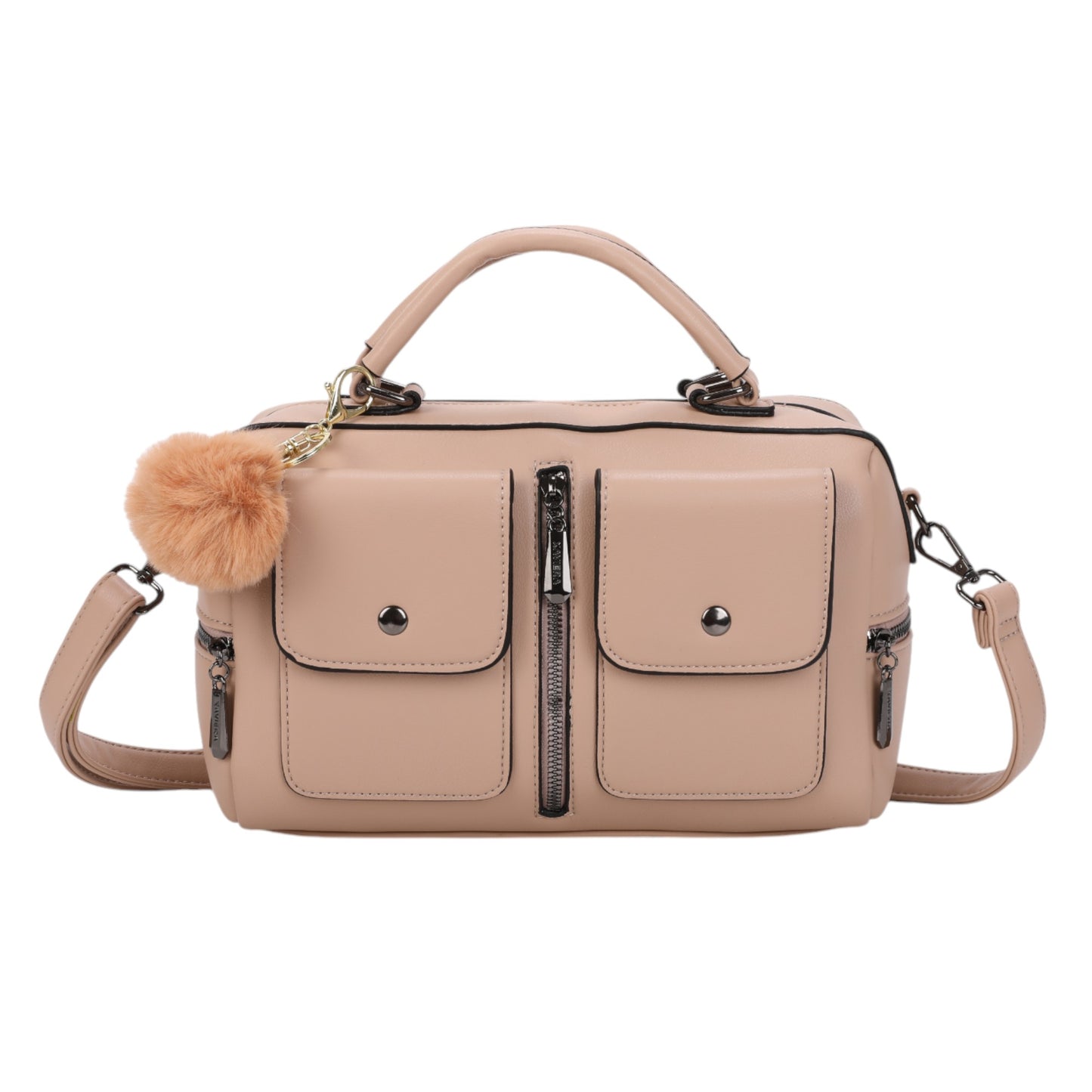 Bolsa Transversal Feminina XAVIERA WX-1632 com Bolsos Frontais e Alça Ajustável