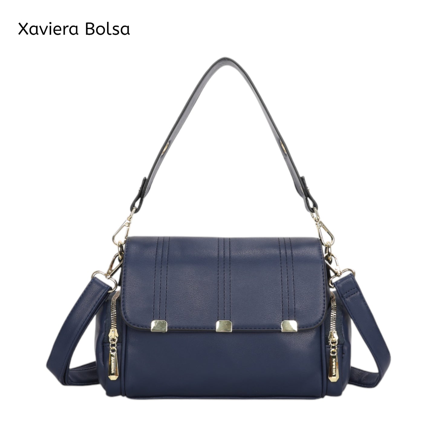 XAVIERA Bolsa Feminina Estilo Vintage com Aba Frontal e Alça Larga – Ref. WX-1635