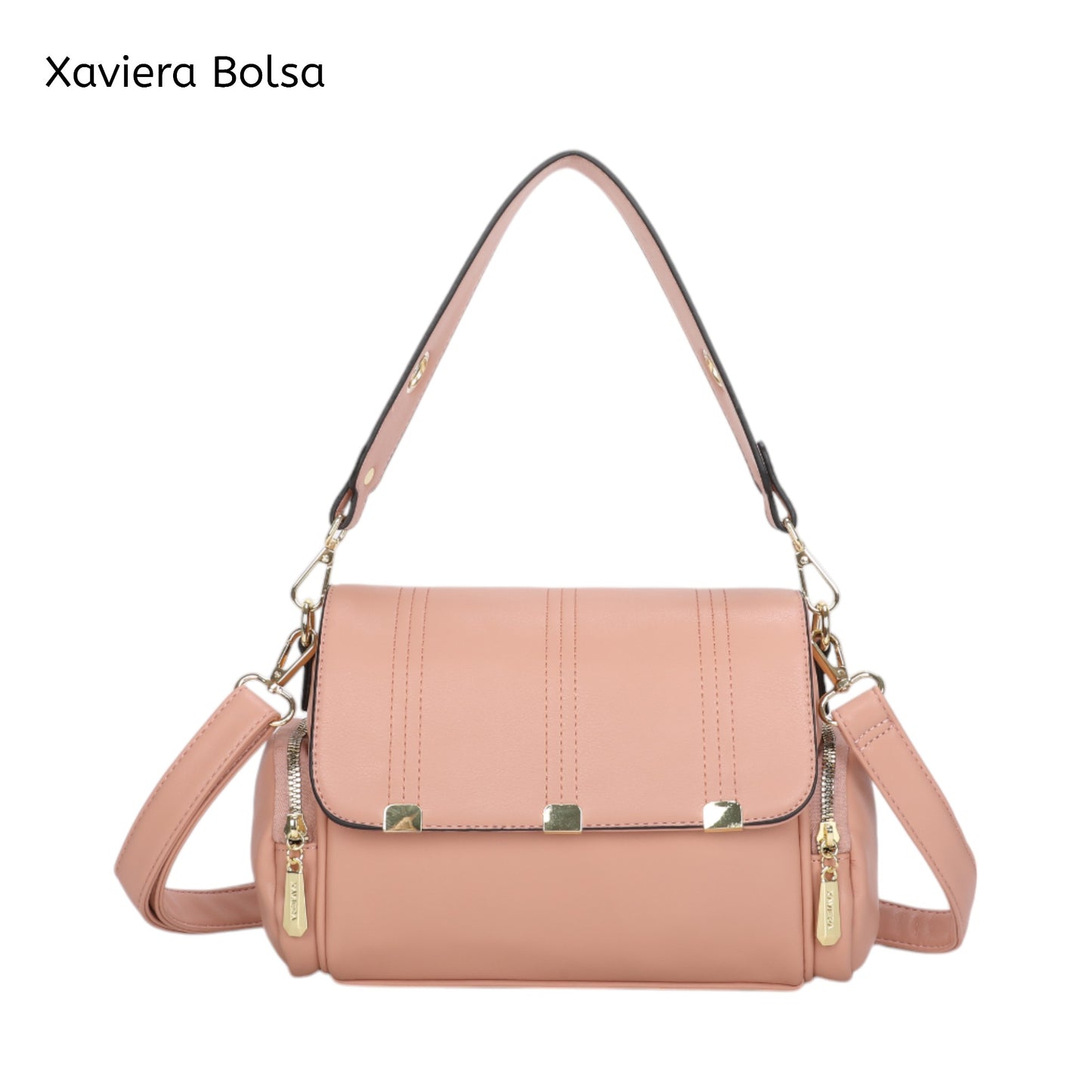 XAVIERA Bolsa Feminina Estilo Vintage com Aba Frontal e Alça Larga – Ref. WX-1635