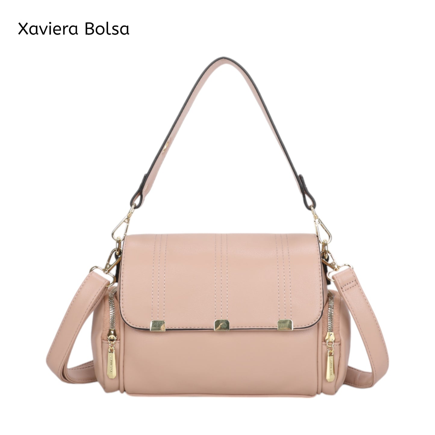 XAVIERA Bolsa Feminina Estilo Vintage com Aba Frontal e Alça Larga – Ref. WX-1635