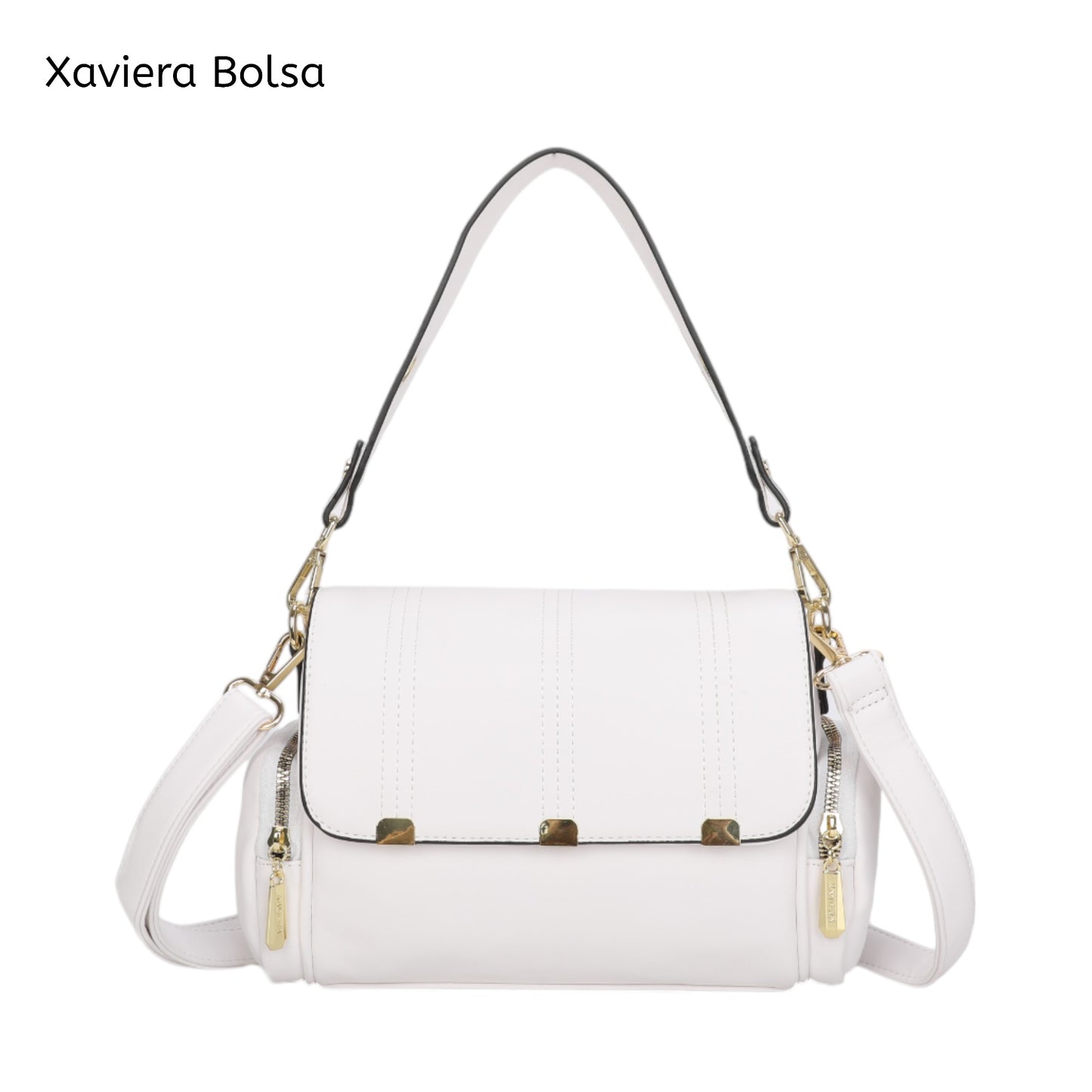 XAVIERA Bolsa Feminina Estilo Vintage com Aba Frontal e Alça Larga – Ref. WX-1635