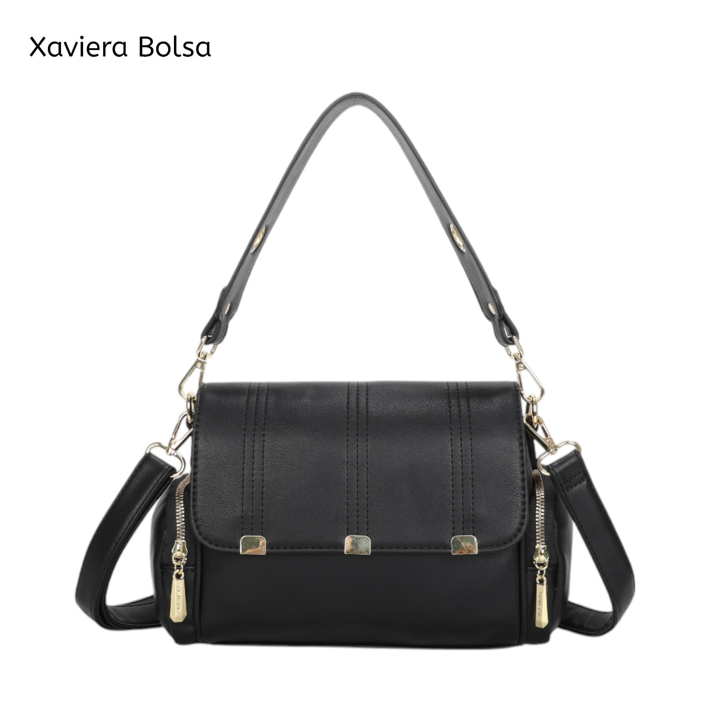 XAVIERA Bolsa Feminina Estilo Vintage com Aba Frontal e Alça Larga – Ref. WX-1635