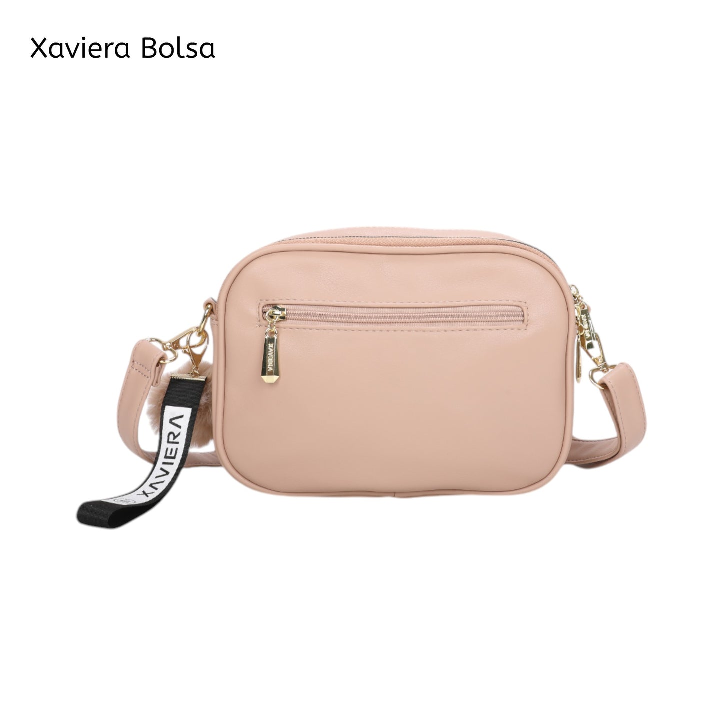 XAVIERA Bolsa Transversal Feminina com 2 Compartimentos e Pompom – Ref. WX-1619